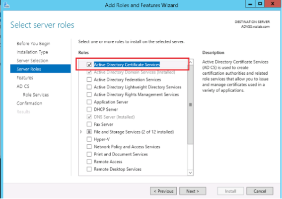 CA Install roles