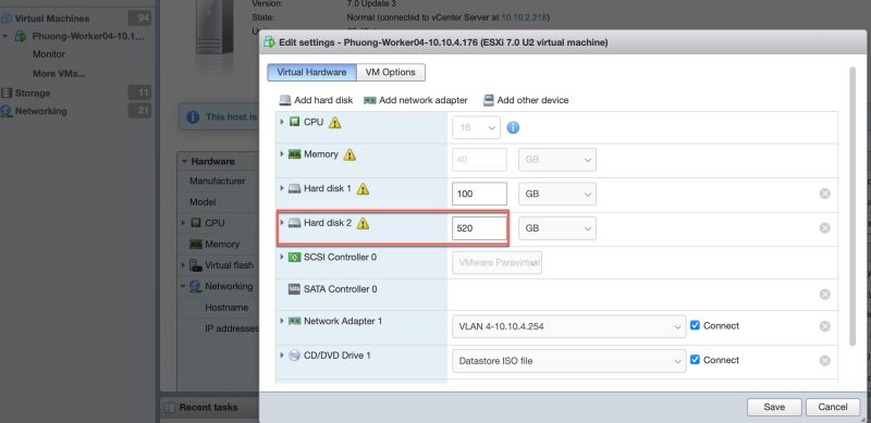vsphere extend disk